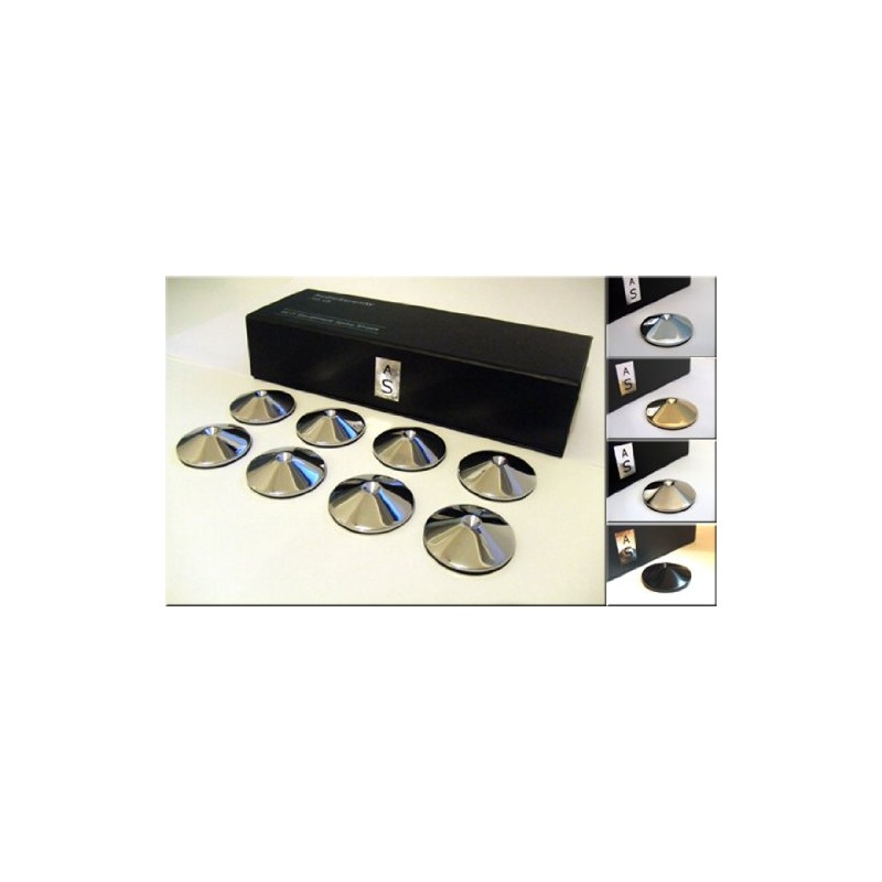 Set of 8 AudioSerenity Brushed Stainless Steel Hi-Fi Spike Shoes