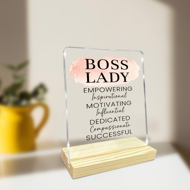 Boss Lady Gifts for Women - Office Desk Decor Plaque