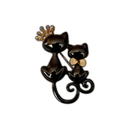 Cute Black Cats Lovely Brooch Pin for Ladies Women Girls Rhinestone Animal Brooches Pins Decoration Accessories