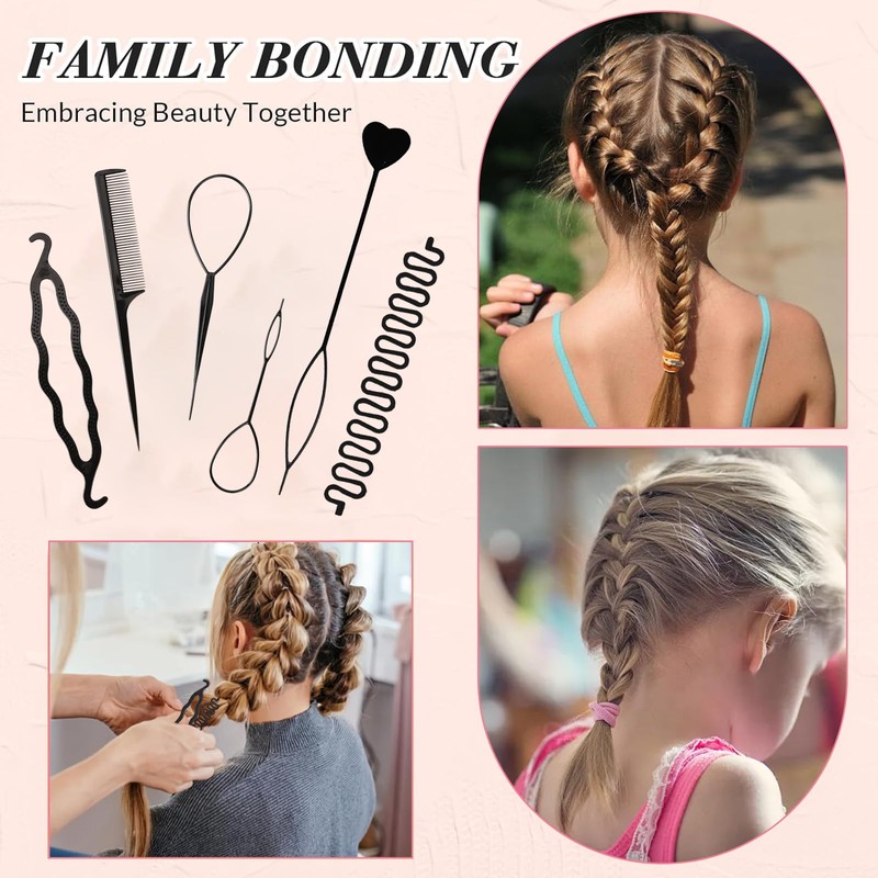6pcs Tail Hair Tool, Tail French Braid Loop Tool Rat