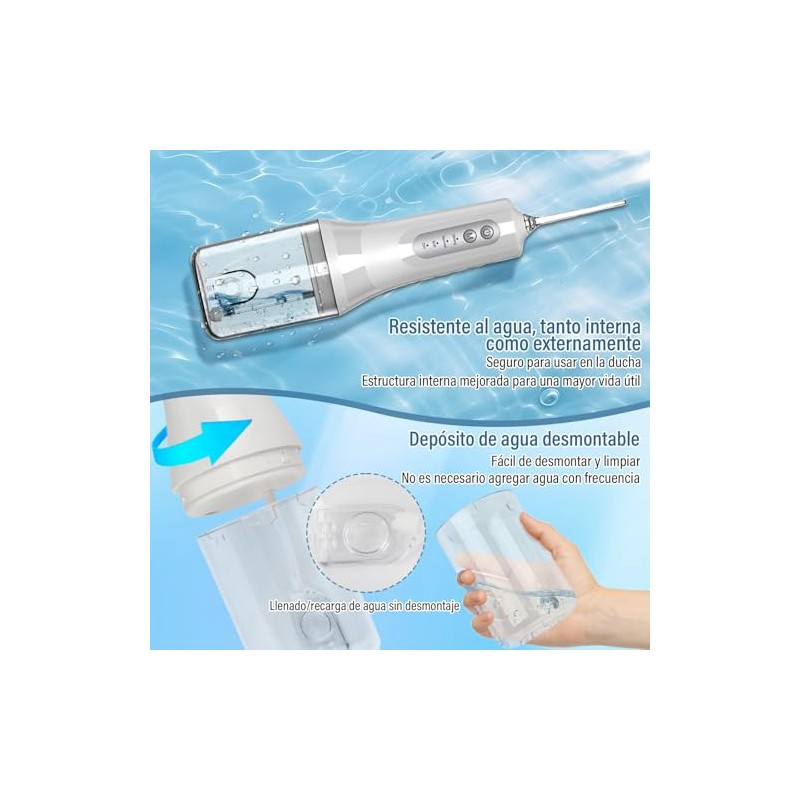 KIROGILY Irrigador Bucal, Water Flosser con Deposito De Agua de