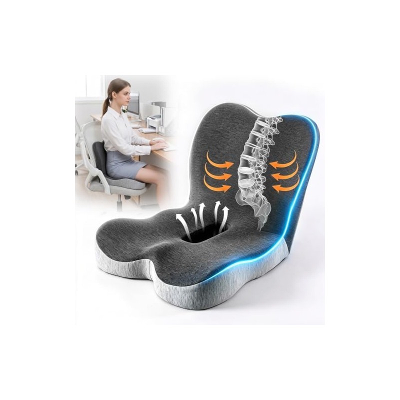 KIROGILY Cojin para Coxis y Ciatica Lumbar, Cojines para Silla