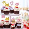 MonMon & Craft Cat Paw Print Cupcake Toppers/Kitten Birthday Cupcake