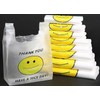 Smile Face Plastic Bags, Pink Grocery, Shopping Bag, Restaurants, Convenience
