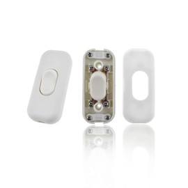 HAHIYO 6A 250V Inline Cord Switch Rocker Button Double Pole Feed-Through Control Switch Compact Wiring Design Easy Install Multi-Function 1 PCS for Kitchen Lights Bedroom Table Lamp Light Gauge Wire