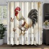 Rasrantyed Rustic Farmhouse Rooster Shower Curtain, Country Style Chicken on