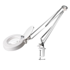 10X Magnifying Glass with Light and Stand, Lighted Magnifying Glasses for Close Work, Reading, Crafts, Jewelry, Sewing, Soldering, Desk Lamp with Adjustable Stainless Steel and Real Glass Magnifier