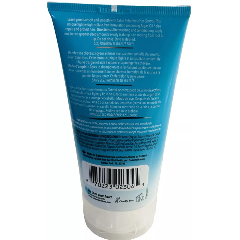 SALON SELECTIVES FRIZZ CONTROL Leave-In ARGAN OIL Smooth+Protect Hair-SHIP N