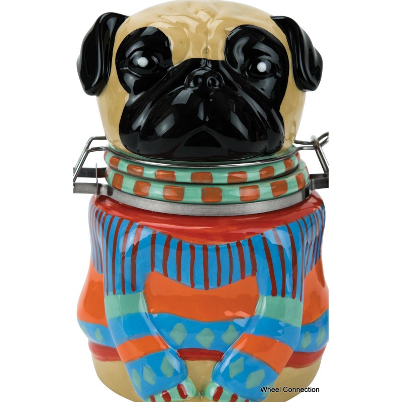 Boston Warehouse Pugley Sweater Hinged Ceramic Jar Quality Culinary Container
