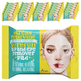 Arial Stress Relieving Purefull Lip & Eye Remover Pads 30p, 55g, 50 pcs / 아리얼 스트레스 릴리빙 퓨어풀 립앤아이 리무버 패드 30p, 55g, 50개
