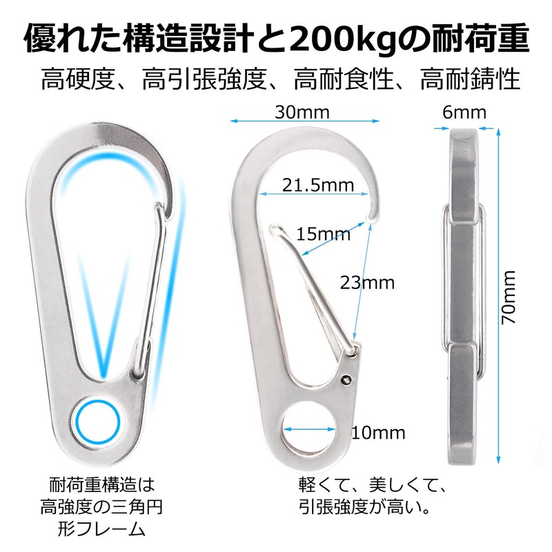DOKeep 4-Pack Heavy Duty Large Carabiner Mini Carabiner Load Capacity