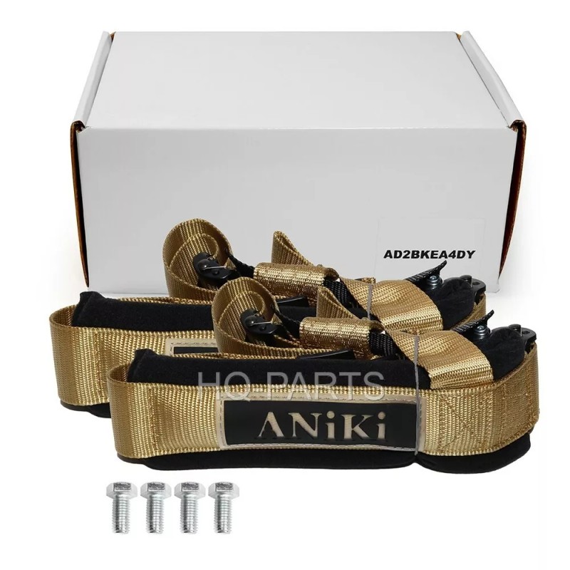 ANIKI KHAKI 4 POINT AIRCRAFT BUCKLE SEAT BELT HARNESS w/