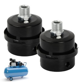 Duronge Pack of 2 Compressor Silencer Filter, Air Filter for Compressor, 3/8 Inch 16 mm Thread Metal Air Compressor Air Filter, Silencer for Air Compressor, Intake Filter, Silencer