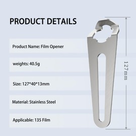 35mm Silver Film Cassette Cartridge Opener, Premium Metal, for Darkroom Use, Film Reload Tool
