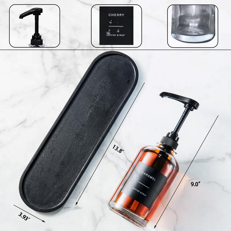 Coffee Syrup Pump Dispenser - Glass Bottle with 1/4 oz
