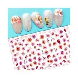 Generic Flower Nail Sticker Geometric Figure Rose 'My Life My Rules' Words F775 Nail Wraps Art Stickers Manicure Supplies for Women for Home Nails Full Long Lasting Easy Apply and Remove