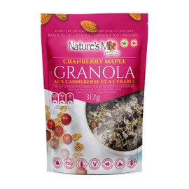 Nature's Mix Cranberry Maple Granola - Canadian Locally Made - Vegan and Kosher Certified, Cranberry Maple Granola, 312 Grams, Light Red