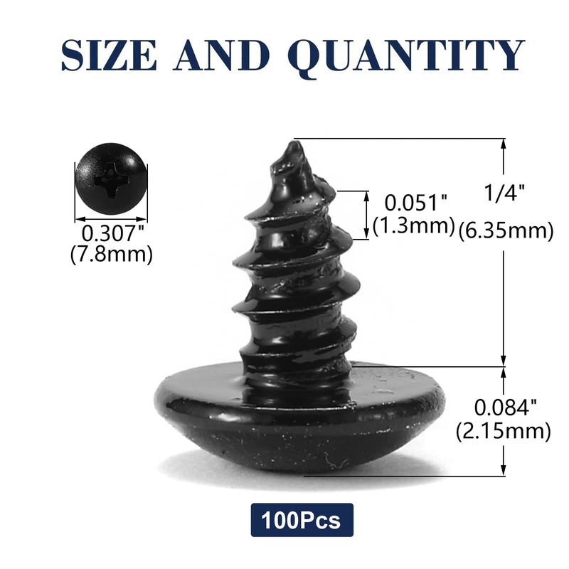 #6 x 1/4" Wood Screw 100Pcs Truss Head Phillips 18-8