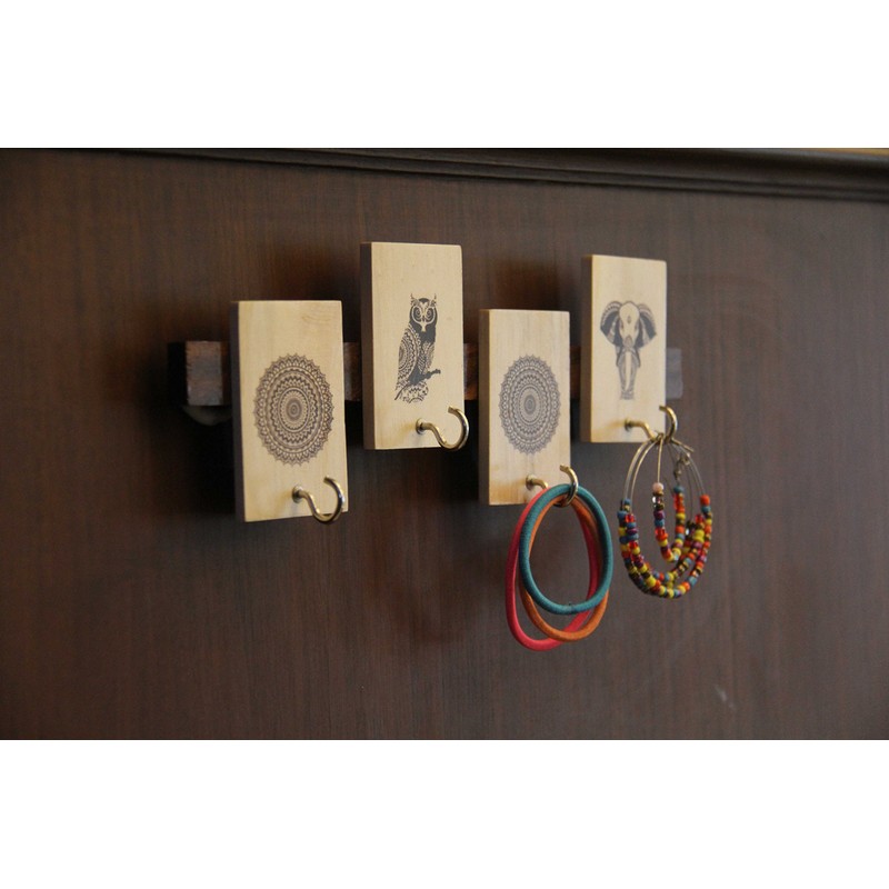IVEI Mandala Project Animal Key Holder - Solid Wood Key