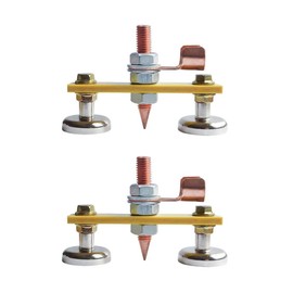 2PCS Magnetic Welding Ground Clamps - Strong Magnet Head Support for Metal Welding, High Conductivity, Easy Installation, Durable Construction