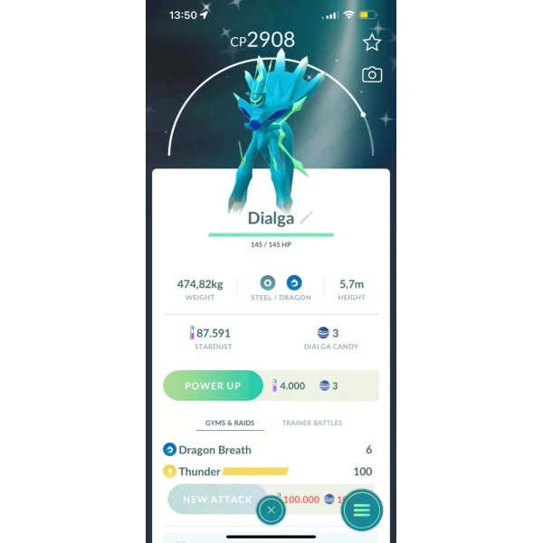Pokémon Go - Shiny Dialga Origin - Mini P T