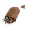 Handmade Leather Drawstring Key Organizer with Press Stud Button Key