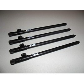 TMC 4 x Aluminium Bank Sticks 20 - 35 cm's. Rod Rests, Buzz Bar, Alarms. Fishing