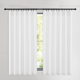 NICETOWN White Velvet Curtains 63 inches for Bedroom, Sound Reducing Heavy-Duty Solid Rod Pocket Light Blocking Drapes/Panels for Living Room (2 Panels, 52 inches Wide Each Panel)