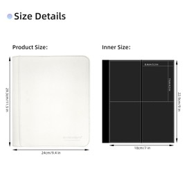 ARCHIVALPRO Toploader Trading Card Binder 128 Pocket Premium Card Holder Album-Double Side 4 Pocket/Page, 16 Pages(white)