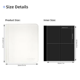 ARCHIVALPRO Toploader Trading Card Binder 128 Pocket Premium Card Holder Album-Double Side 4 Pocket/Page, 16 Pages(white)