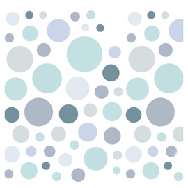 Little Deco DL608 86 Circles Wall Stickers for Children's Room Dots Wall Sticker Set Wall Decoration Playroom Baby Room Children Sleeping Mint Grey Blue