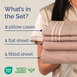Cal King Size 4 Piece Sheet Set - Comfy Breathable & Cooling Bed Sheets Set - Hotel Luxury Bedding for Women, Men, Kids, Teens, Boys & Girls - Deep Pockets, Ultra-Soft, Wrinkle Free - Oeko-Tex - Mauve