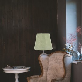 DOITOOL Fabric Drum Lampshade for Table Lamp Floor Lamps, Chandelier Lamp Shade, Farmhouse Burlap Lamp Shade Natural Linen Hand Crafted Lampshades for Floor Table Lamp, Green