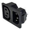 IEC Connector C13 + C14 Socket, Snap-In, 3-Pin 220-250V/10A Audio