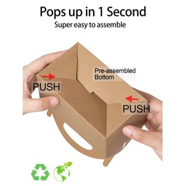 Happyhiram 12 CT Party Treat Boxes Candy Boxes in Brown Kraft with Handles Gable boxes 6" DIY Favor Bags for Parties Gift Boxes Kids' Snack Box Made of Cardboard Decorations for a birthday party, baby shower, or wedding party