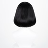 Black Bob Women Men Short Straight Wig with Bangs Heat