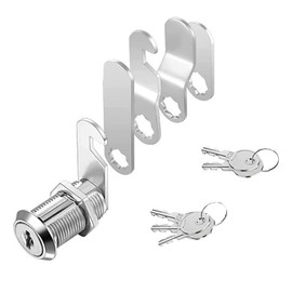 Letter Box Lock, 5 Keys, Drawer Cabinet Lock, Furniture Lock, Locker Lock, Lever Lock, Made of Die-Cast Stainless Steel, Comes with 5 Different Lock Plates. 16 mm