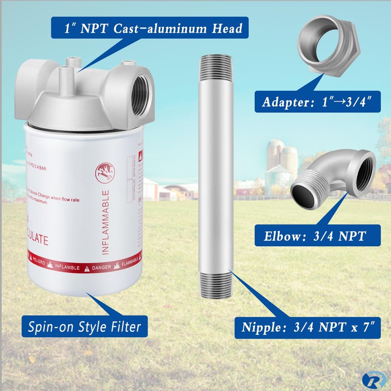 496 Fuel Transfer Tank Filter Kit for Gasoline and Diesel