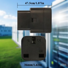 Wirafix C14 to UK Outlet Socket, C14 to UK Plug, IEC to UK socket Adapter, IEC 320 C14 Male to UK, UK Adapter Plug, C13 Socket Conversion Adapter, Black, 2Pack