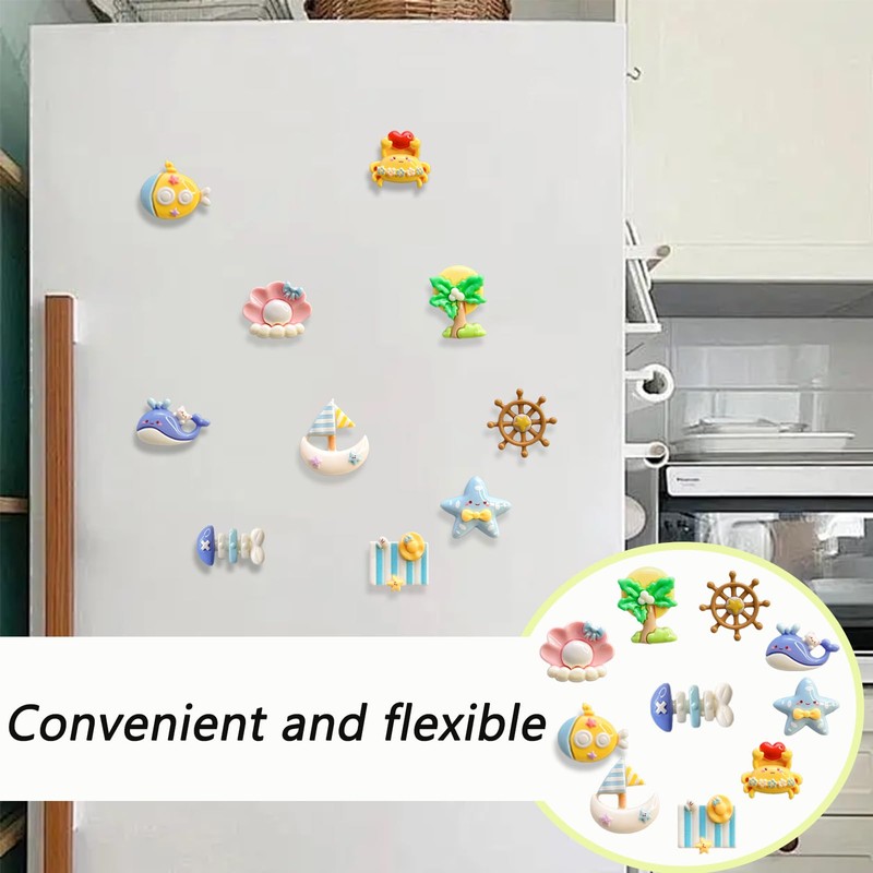 30 PCS Sea Fridge Magnets Refrigerator Magnets Cute Sea Themed