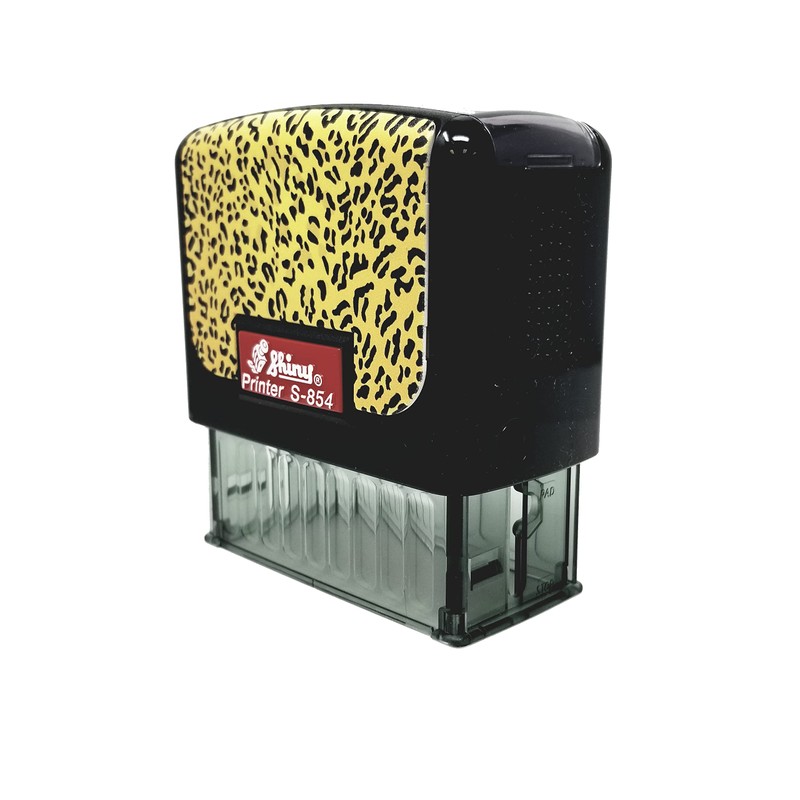 Shiny S-854 Self Inking Notary Stamp New Jersey (Cheetah Faceplate)