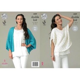 King Cole Galaxy Double Knitting Pattern DK Ladies Top and Cardigan with Baggy Sleeves (4409) by King Cole