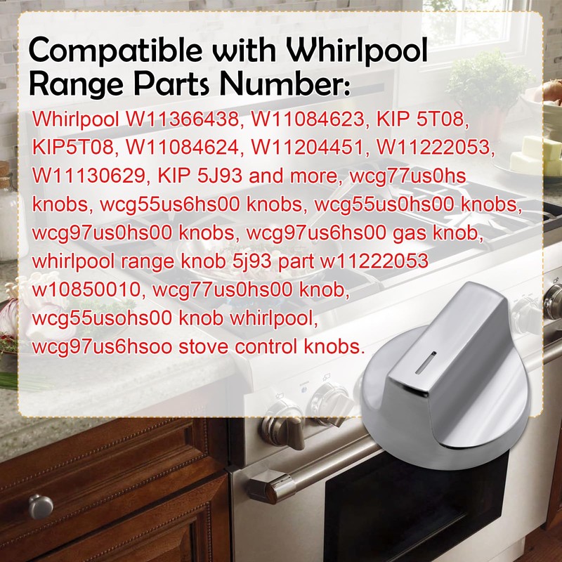 Eagles W11366438 Stove Knobs, Compatible with Whirlpool Gas Ranges WCG55US0HS00