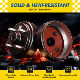 IOOBLBEI Golf Cart Brake Drum Hub Assembly, Fits EZGO TXT 1982-UP Electric and 2-Cycle 1982-1993 Gas Golf Carts, EZGO Rear Brake Drums Replace OEM# 19186G1P, 2PCS