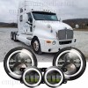 For Kenworth T2000 Truck 7" inch Round LED Headlights +