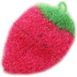 1 Pc Strawberry Colorful Scrubber, Non-Scratch Dish Scrubber, Household Cleaning Pad Scrubber Sponge, Non-Scratch Scrubber Cleaning Tools (Yellow)