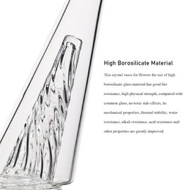 Elegant Pe*k Pro Glass Vase with Replaceable Glass Attachment Accessories - Perfect Centerpiece for Office, Living Room, Kitchen, Bedroom, Shelf Display & Table Decor | Versatile Home Accent (Blue)