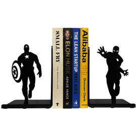 HeavenlyKraft Superhero Bookends | Decorative Bookends for Shelves | Non-Skid Book Holders for Shelves, Table | Unique Home/Office Decor | Heavy Bookends| Metal Book Ends| 7x5.5x4 Inches Each