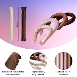 6PCS Overnight Blowout Rods, Heatless curling set, Soft and Non-Damaging Heatless Blowout Rods Suitable for Use While Sleeping, for Women'S Natural Curly Hair Styling