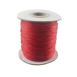 Cuerda encerada de poliéster para hacer joyas con carrete para manualidades (rojo, 0,5 mm (150 yardas))
